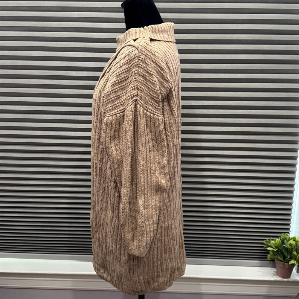Pink Martini Ribbed Tan Cardigan - Picture 2 of 5